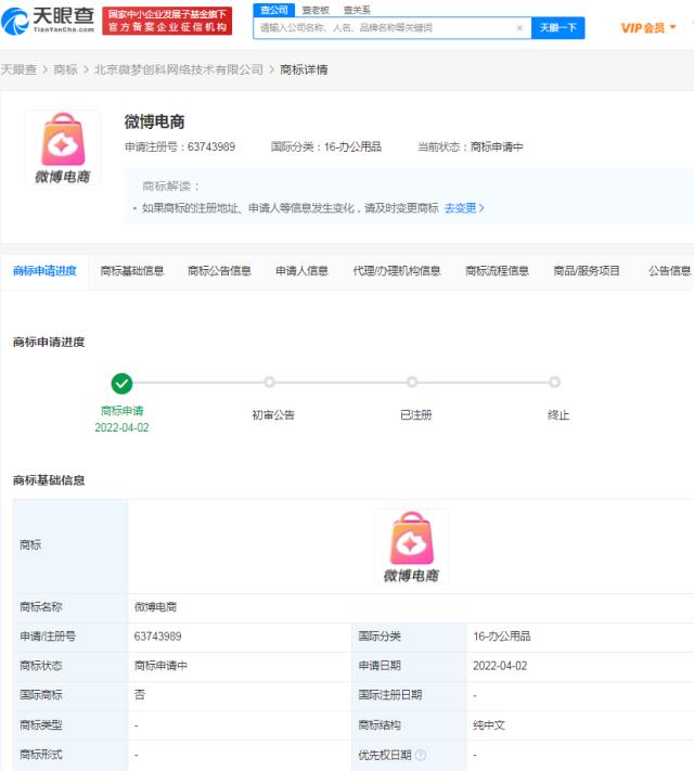 微博電商新布局 微夢(mèng)營(yíng)銷或在商標(biāo)注冊(cè)背后